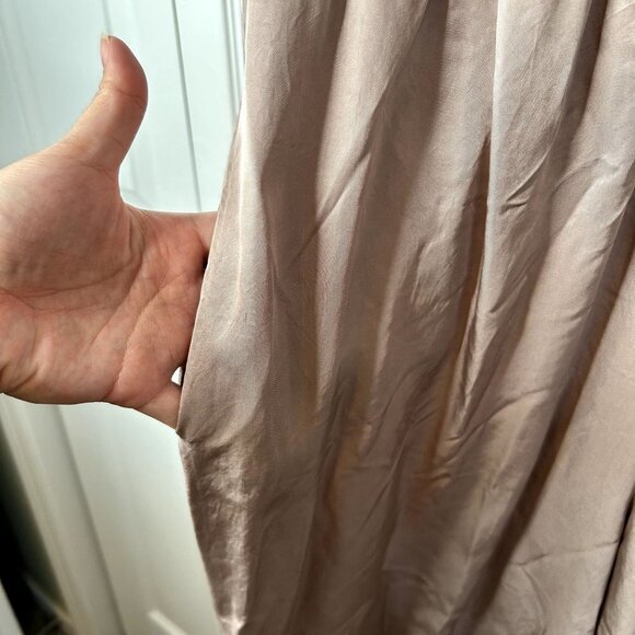 Nicholas Emma Brown Satin Collared Long Sleeve Jumpsuit Women's Size 8 - Picture 7 of 14